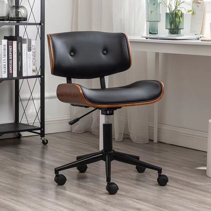 Light Luxury and Simple Computer Chair, Sedentary, Liftable and Rotating Staff Office Chair, Home Study, Solid Wood Small Book Swivel Chair