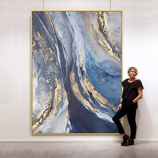 Hand-Painted Oil Painting Abstract Entrance Decoration Painting Modern Accessible Luxury Corridor Aisle Hanging Painting Custom Large Living Room Floor Painting