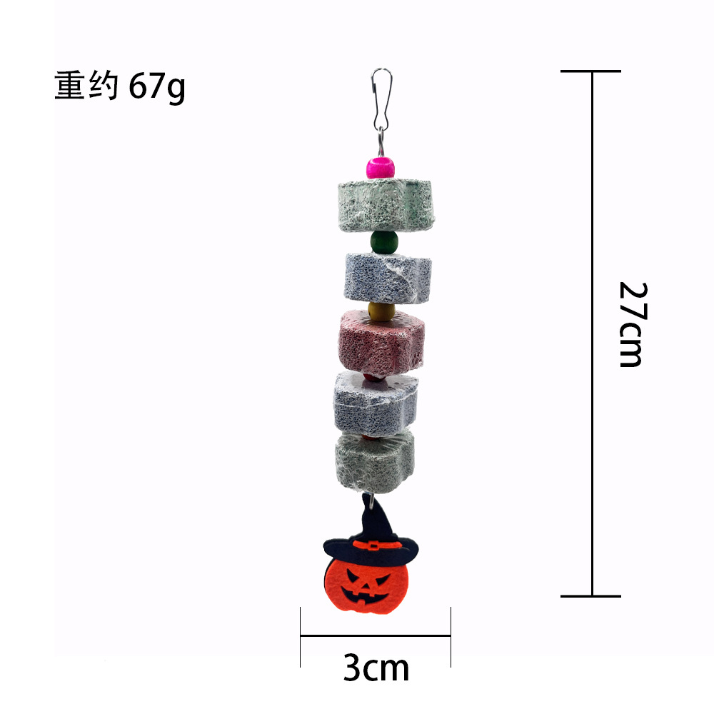 Tema de Halloween transfronterizo juguetes para pájaros columpios para pájaros anillos colgantes para pájaros campanas cuerdas jaulas para pájaros accesorios de decoración suministros image 7