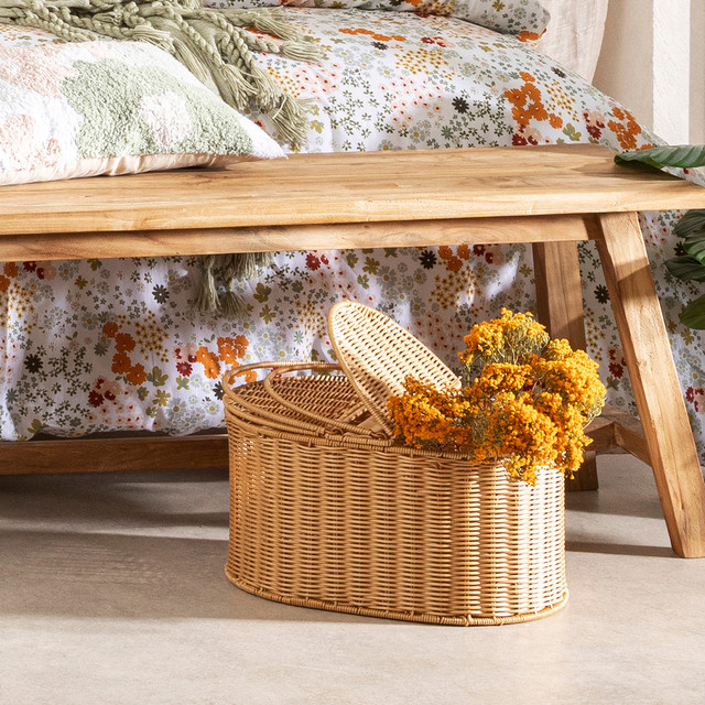 Portátil cesta de picnic supermercado cesta de la compra de ratán-como al aire libre de picnic cesta de almacenamiento hogar cesta de verduras fruta cesta de pan