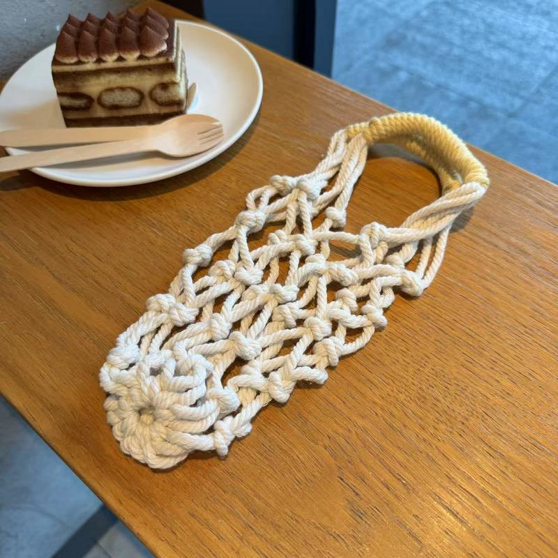 手編み網兜カップカバー携帯カップミルクティーコーヒーカップ袋通用環境保護吊り下げ式手提げ袋現在|undefined