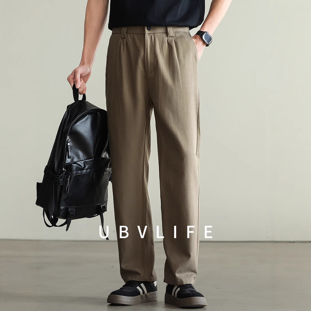 【Lyocell Tencel & Cotton】Drapey Straight-Leg Casual Pants for Men, 2026 Spring New Commuter Khaki Wide-Leg