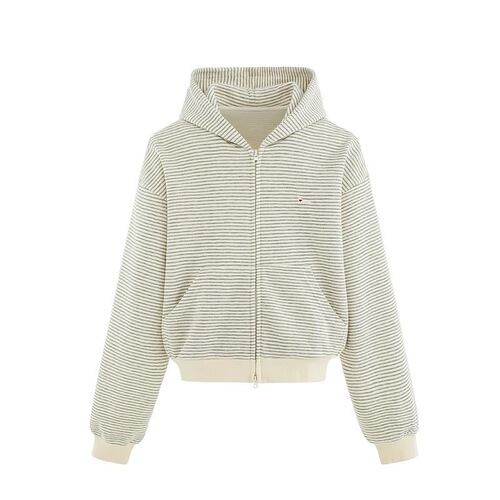 Korean College Style Striped Hooded Sweatshirt for Women, 2025 Autumn New Relaxed Loose Outer Layer Sweatshirt with Hood