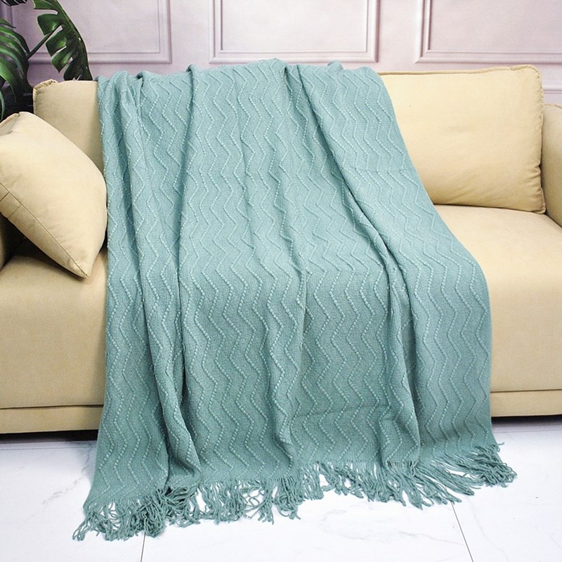 Nordic solid color knitted throw sofa cover hotel inn bed throw tail cushion cover bed blanket leisure decoration throw