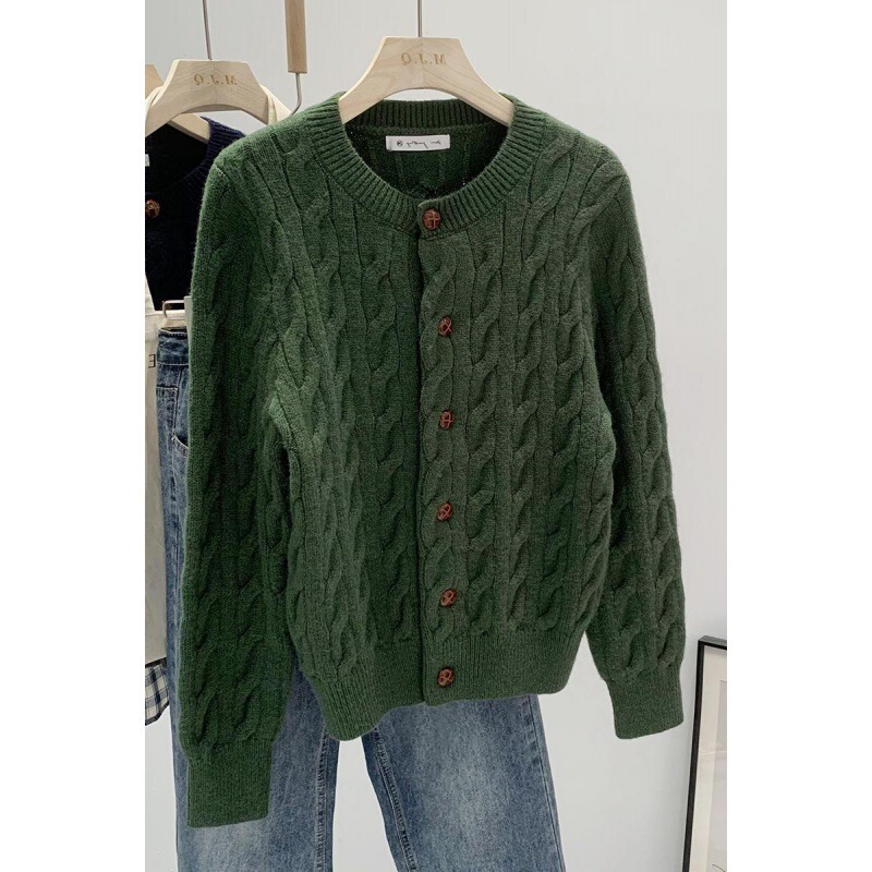 2026 Real Photos Vintage Loose Twist Knit Soft Thick Sweater Autumn Winter Heavy Craft Cardigan Jacket Unique Outfit 2026 Real Photos Vintage Loose Twist Knit Soft Thick Sweater Autumn Winter Heavy Craft Cardigan Jacket Unique Outfit