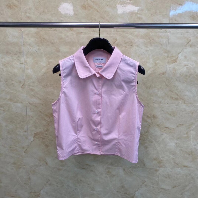 Factory Direct TB Tom Summer New Sleeveless Short Women's Poplin Shirt Casual Comfortable All-match Shirt