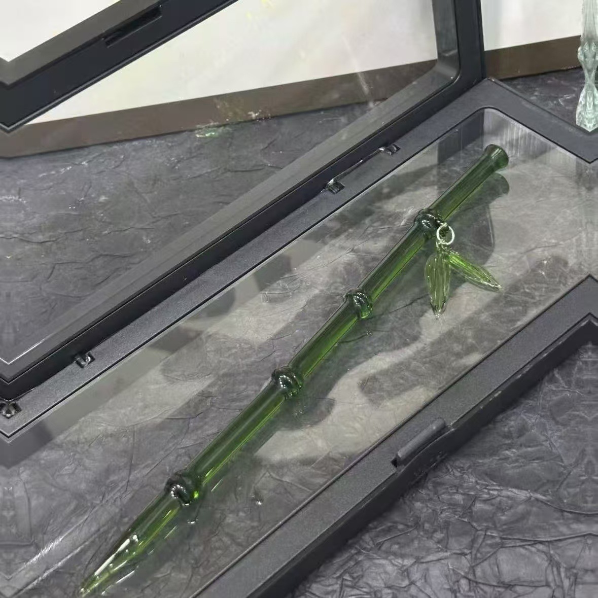 Yu Shuxin, el mismo clip de cabello de bambú verde, nuevo estilo chino, sensación fría, joyas de cabello de estilo antiguo