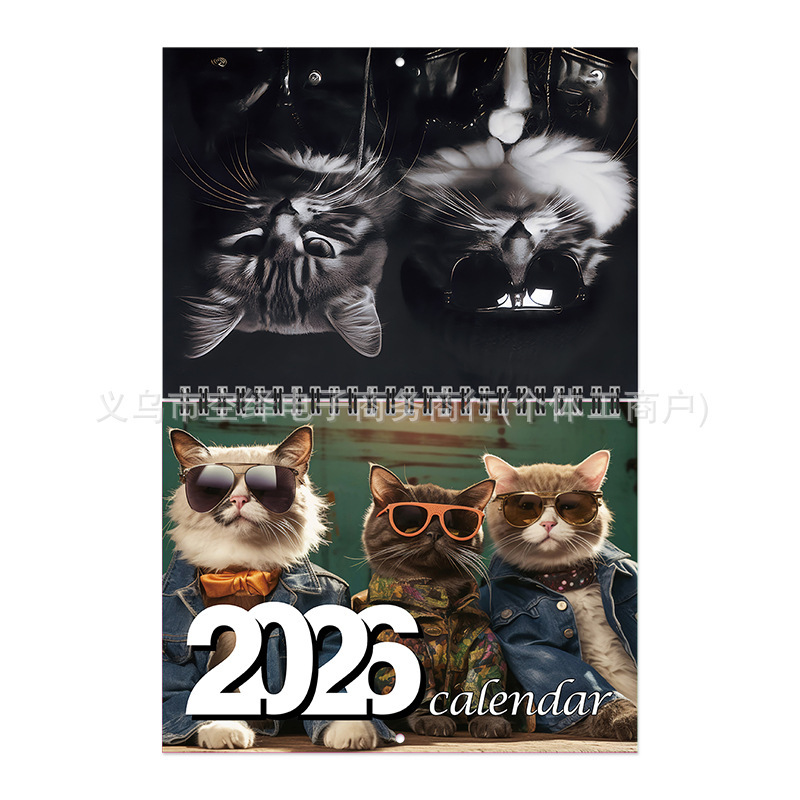 跨境新品2026 Stylish Cats Calendar 2026时尚猫咪日历|undefined