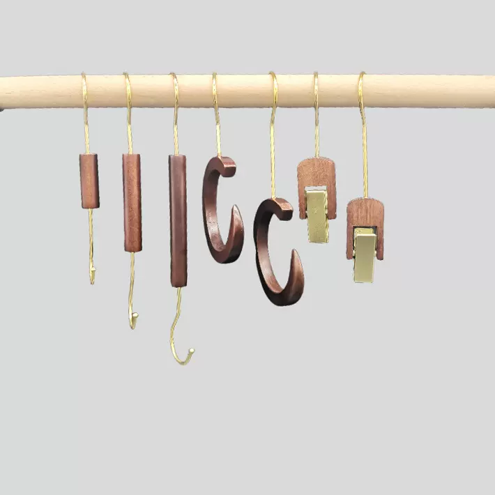 服装店实木衣帽夹挂钩夹子多功能挂围巾帽子装饰道具单夹旋转挂钩