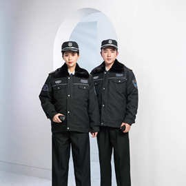 上海新款保安服夹克冬执勤防寒棉服套装冬季保暖制服透气耐磨