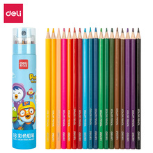 得力68118啵乐乐主题18/24/48色六角杆彩色铅笔小学生绘画彩铅