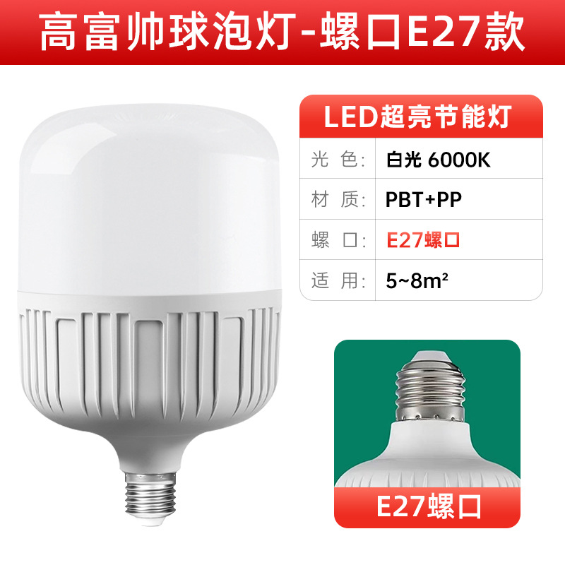 E27 Hexagon Gao Fushuai - Luz desnuda (luz blanca brillante)