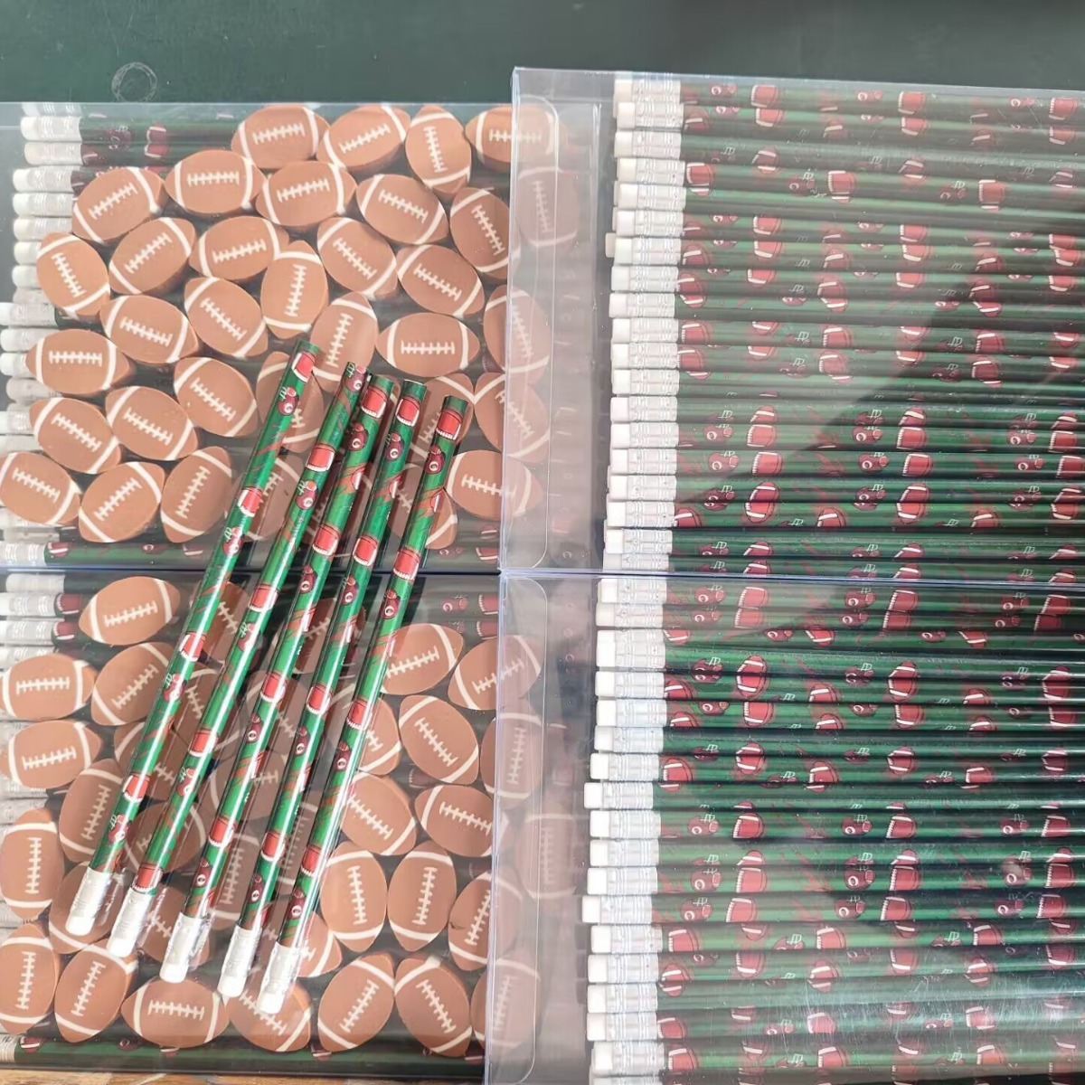 Rugby transferencia Impresión de cuatro colores impresión película de Impresión avanzada pluma verde Amazon kindergarten estudiante lápiz al por mayor