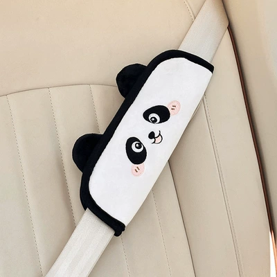 Seat belt shoulder pad Pad Cartoon Children's Anti-Strangling Car - plush-panda-shoulder-pads-small