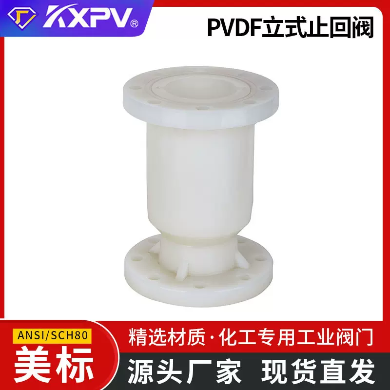 凯鑫KXPV工厂专供PVDF立式止回阀塑料化工阀门单向止回阀 美标
