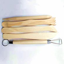 5支木质雕刻刀陶泥工具套装  手工黏土DIY陶泥美术工修胚拉型刀