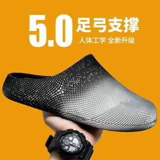 定制包头拖鞋男款夏季软底耐磨防滑足弓洞洞鞋户外情侣沙滩凉拖鞋