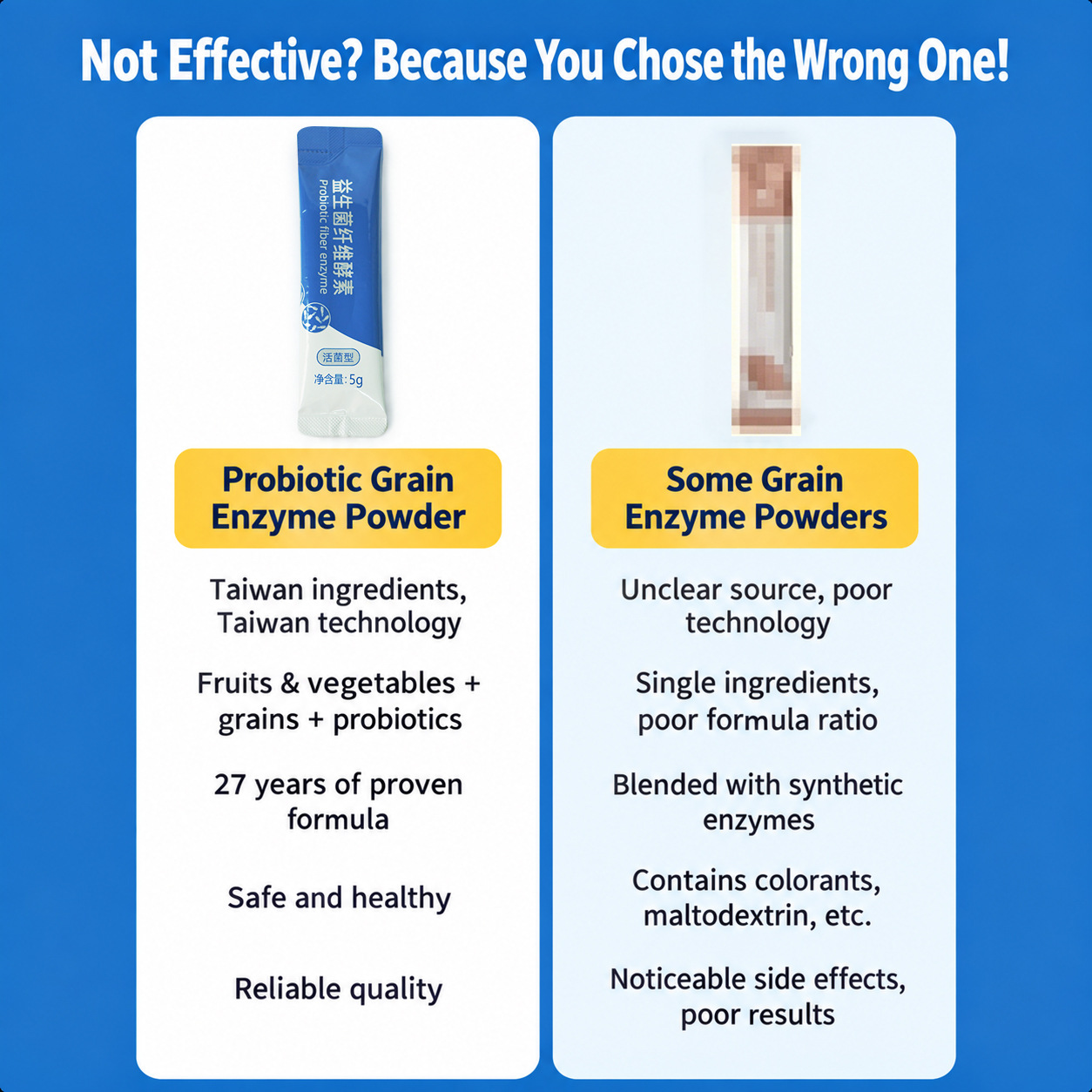 Probiotic Fiber Enzyme Powder — Fruit & Vegetable Ferment Drink Mix, 5 x 10g Sachets specifications