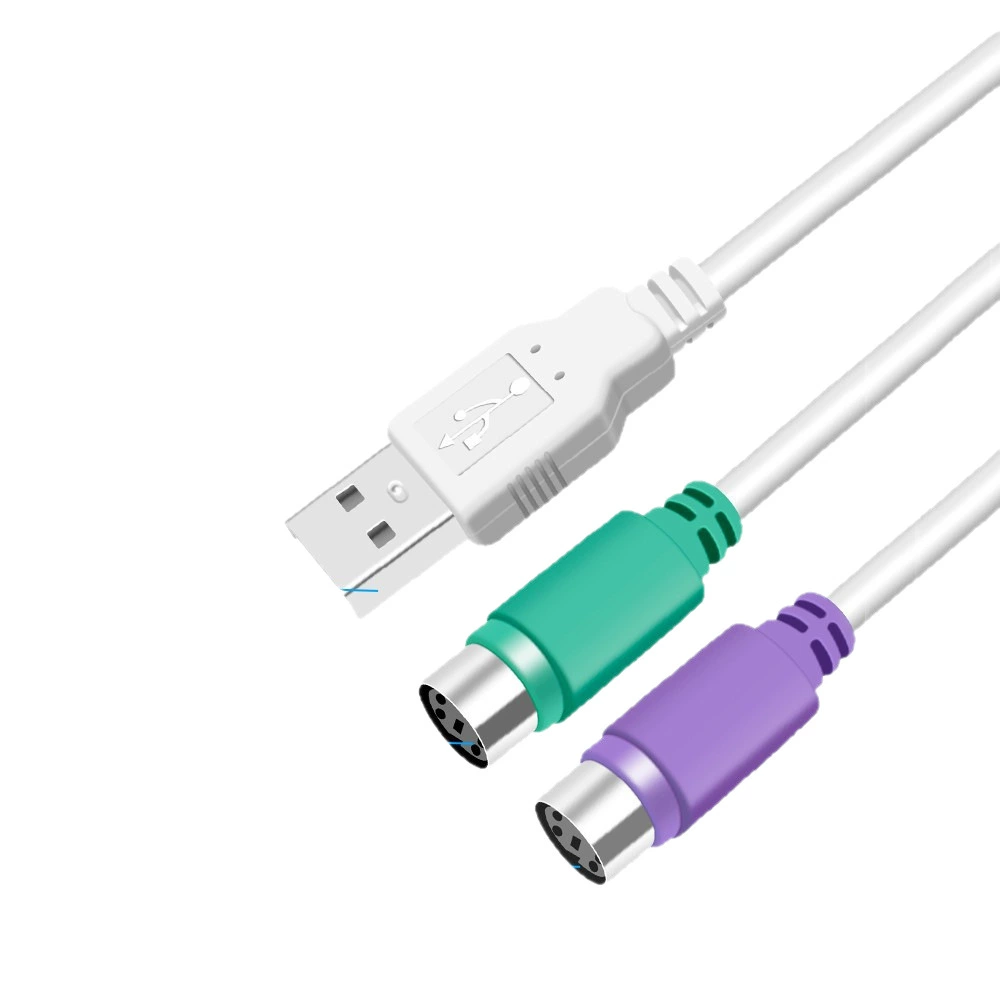 Адаптер USB к PS/2 — разветвитель клавиатуры и мыши, двойные PS/2 порты, компактный 0.03 кг