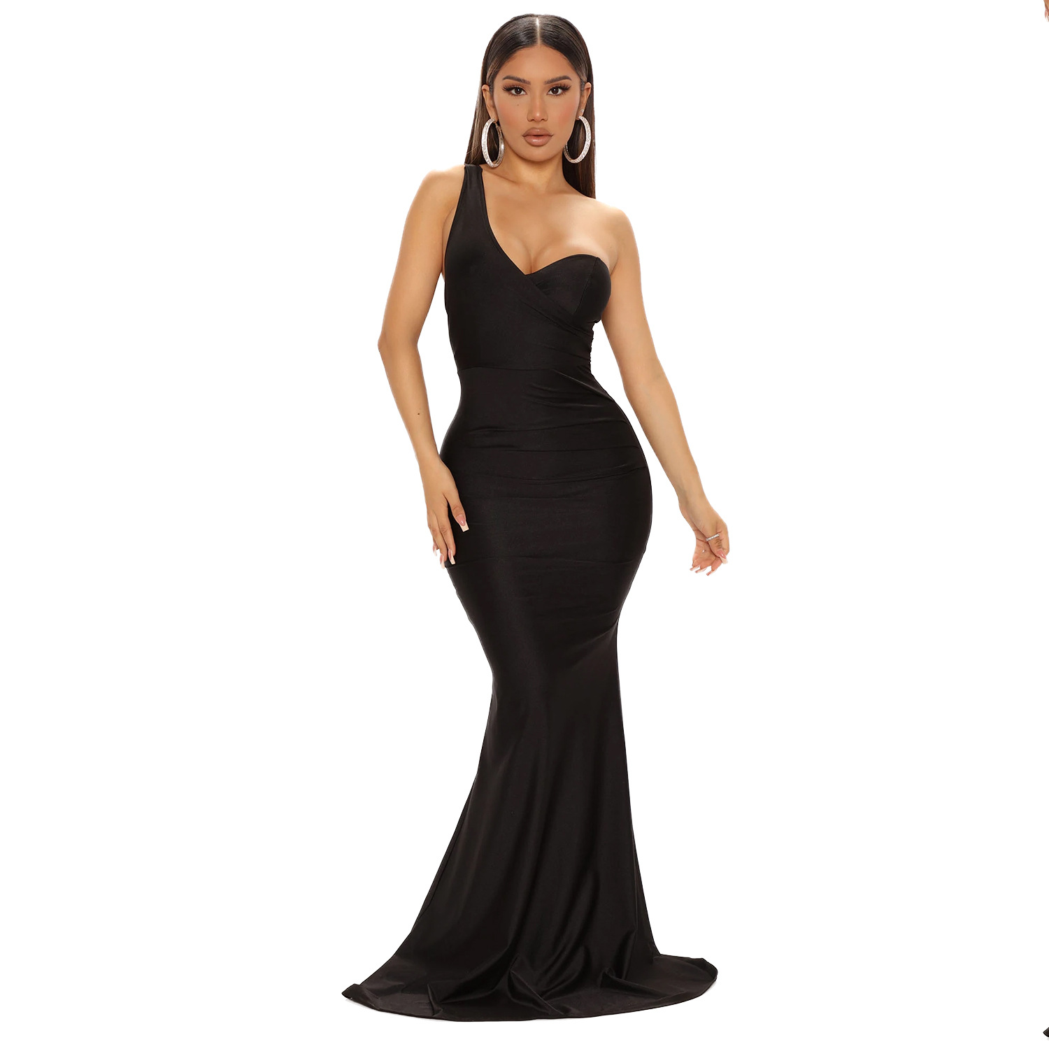 Women's Sheath Dress Fashion Strapless Patchwork Sleeveless Solid Color Maxi Long Dress Daily display picture 17