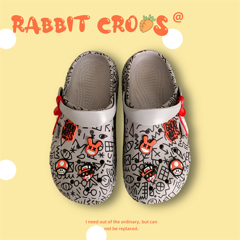 Zapatos con agujeros de camuflaje de coco 2025 nuevas sandalias zapatos de playa para hombres zapatos de viaje casuales sandalias Baotou para hombres