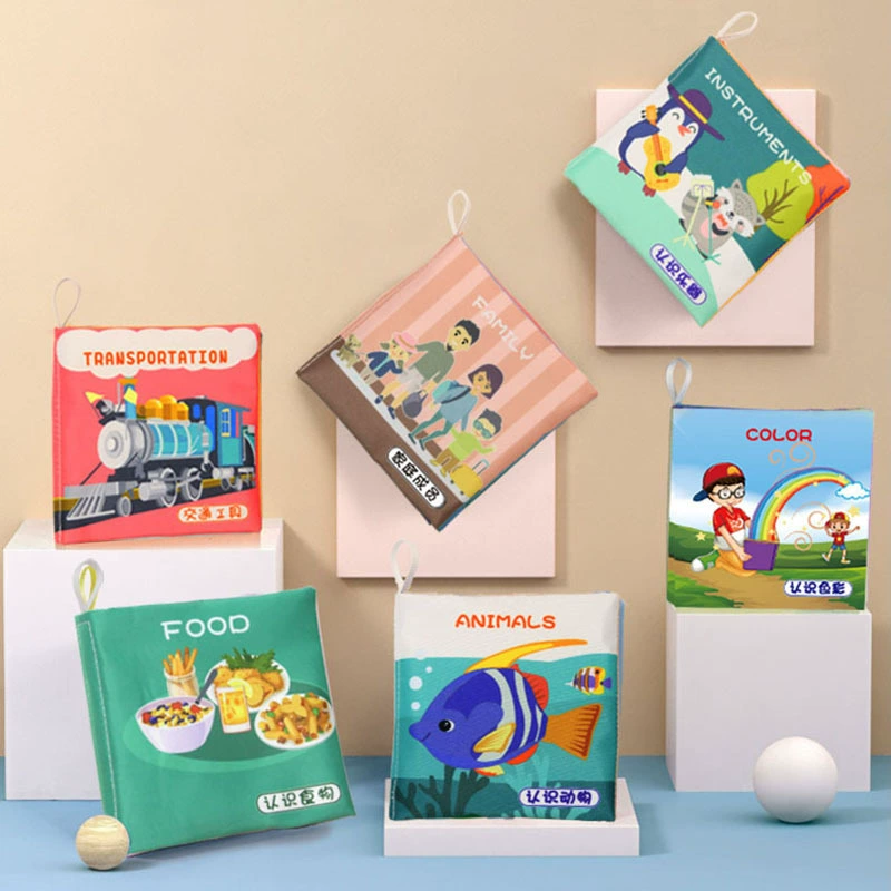 Three dimensional cloth book, digital cognitive ecological toy, early education, English
