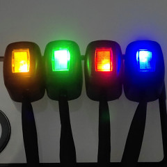 Mini 12V20A car modification paste switch with light red/blue/yellow/green two levels, no drilling boat type with wire