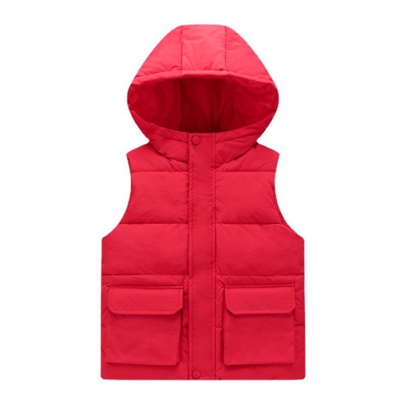 Otoño e Invierno ropa de los nuevos niños de los muchachos engrosada Chaleco de algodón chaleco medio y grande de los niños estudiante abajo Chaleco de algodón