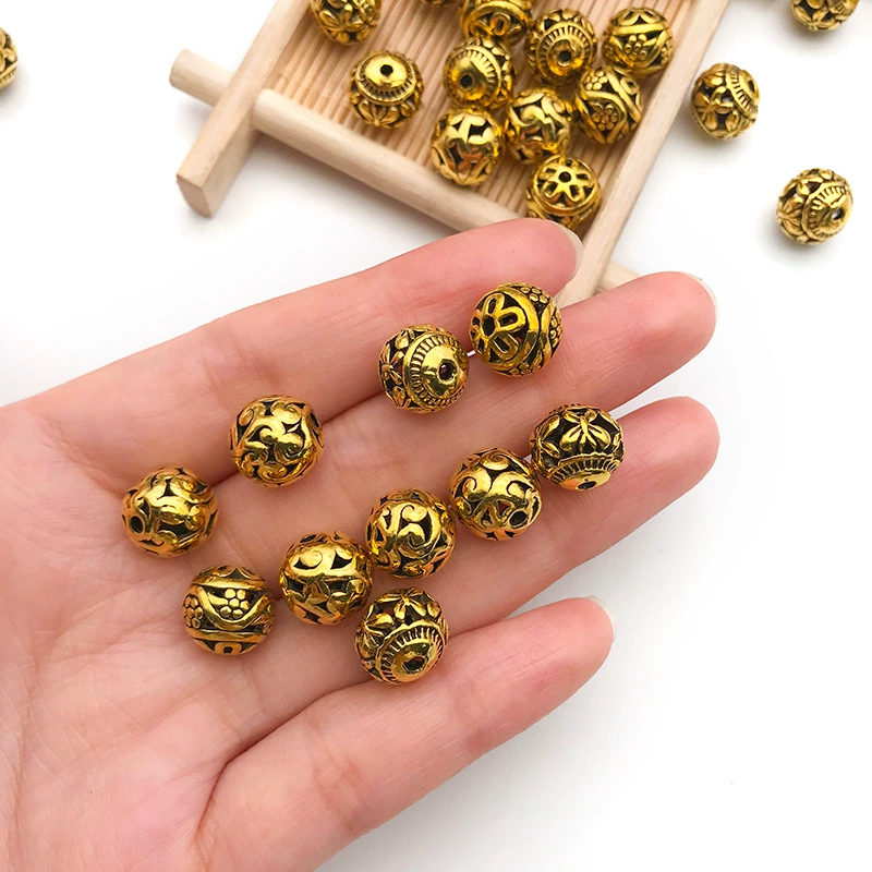 1 древний золотой круглый цветок бабочки интервал бусы diy ювелирные аксессуары ручной работы