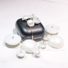 现货批发珍珠钮扣 半圆金属脚蘑菇扣 珍珠装饰扣半圆衬衫扣旗袍扣