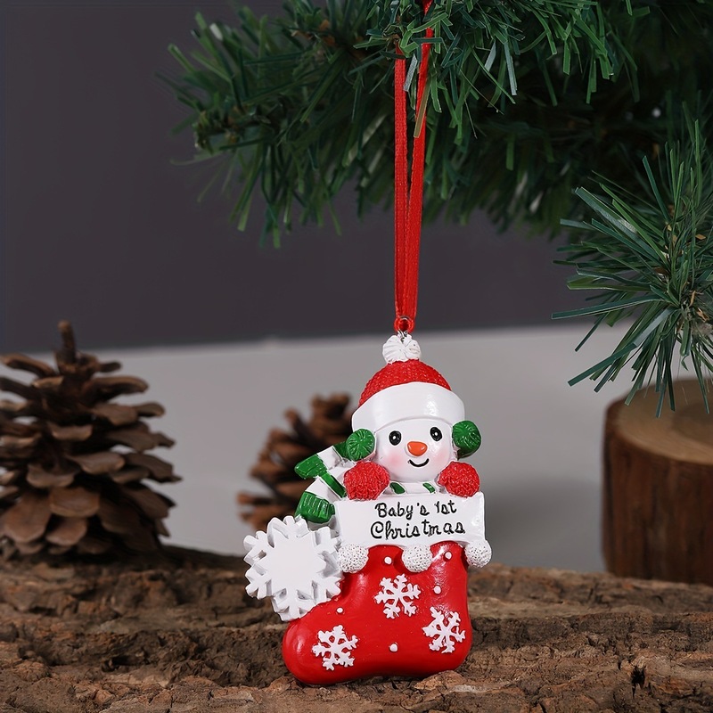 Diyの名前の祝福の言葉の人形のクリスマスの靴下の雪のクリスマスツリーの装飾品の樹脂の工芸品の装飾|undefined