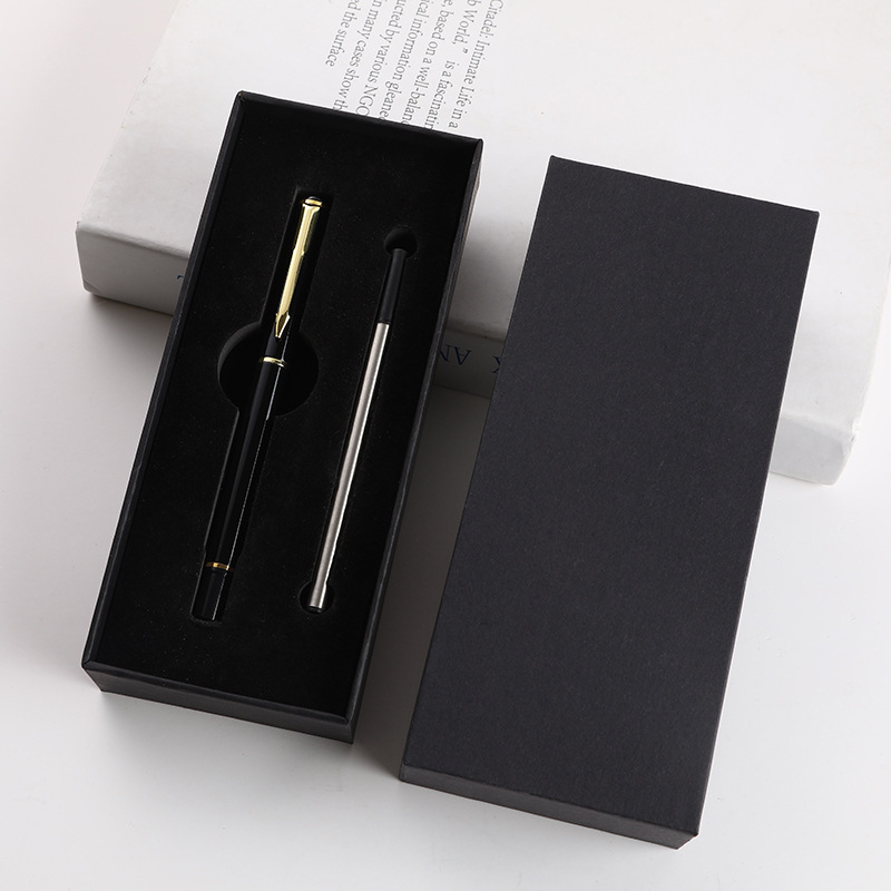 Juego de alta calidad rojo regalos de negocios metal bolígrafo de firma bolígrafo personalizado logotipo publicitario bolígrafo neutro