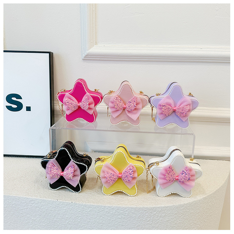 120g Weight Zipper Closure Type Single Shoulder Strap Strap Type Crossbody Bag Bags Type Casual, Holiday Occasion PVC Material Mermaid, Bow Knot Pattern All Seasons Season Kid'S Gender Cute Style Pentagram Shape Kid'S PVC Mermaid Bow Knot Cute Pentagram Zipper Crossbody Bag 27