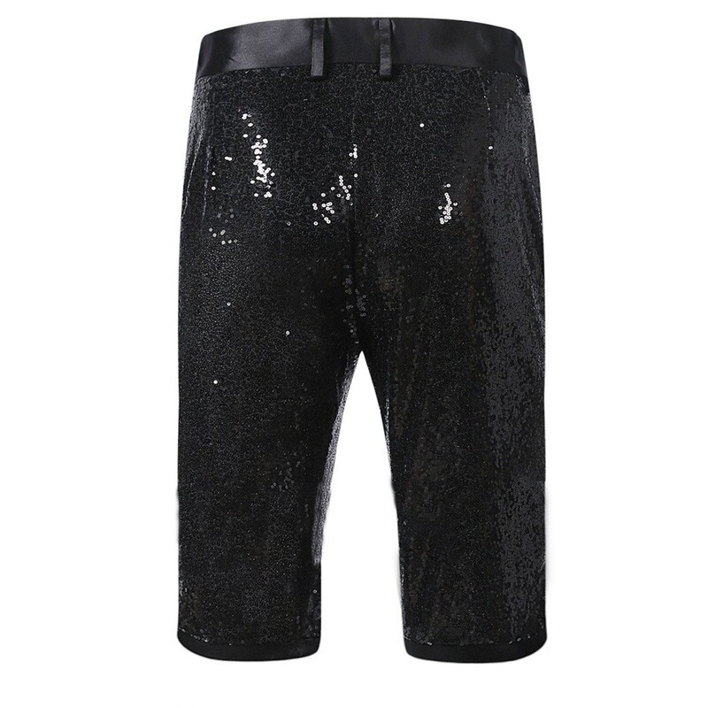 Summer New Foreign Trade Sequin Shorts Men's Performance Clothing Shiny Five-Point Pants Nightclub Stage Casual Shorts Men