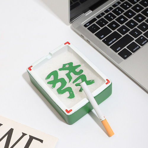 Creative resin mahjong ashtray personalized bar teahouse desktop ash storage ornaments decorative crafts wholesale