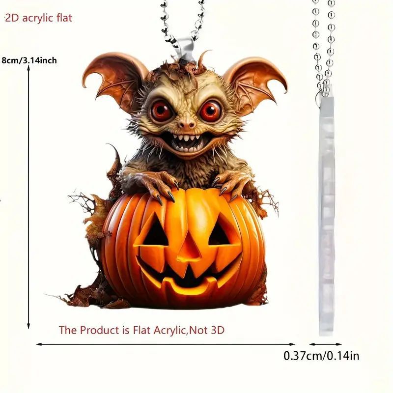 Halloween horror orejas largas colgante acrílico transfronterizo nuevo plano interior espejo retrovisor decoración de fiestas colgante