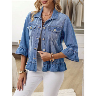 �羳�������~߅ţ�ЊA��ŮʿCroppedJeanJacket�����������L����