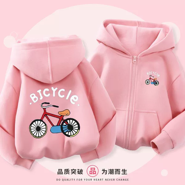 Fuchsia sweatshirt with zipper, thin washing powder