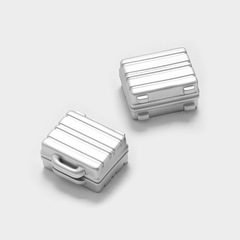 Silver Luggage Fridge Magnet, Instagram-Style 3D Stereo Resin Magnet, Personalized & Creative Cultural Product—Perfect as a Small Gift