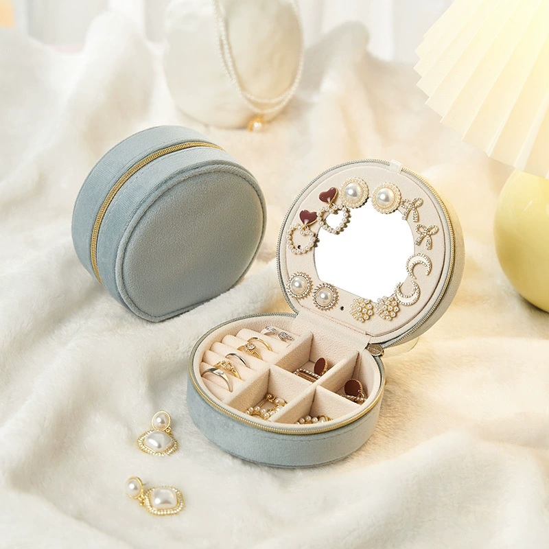 Фланелевая шкатулка для драгоценностей Кольцо Ожерелье Серьги Ящик для хранения ювелирных изделий Трансграничный дорожный портативный ящик для хранения ювелирных изделий