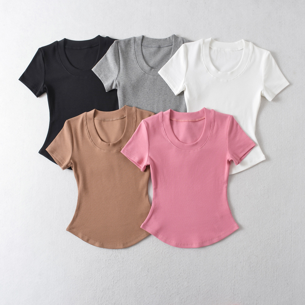 Fitted fashionable design sexy push up T-shirt