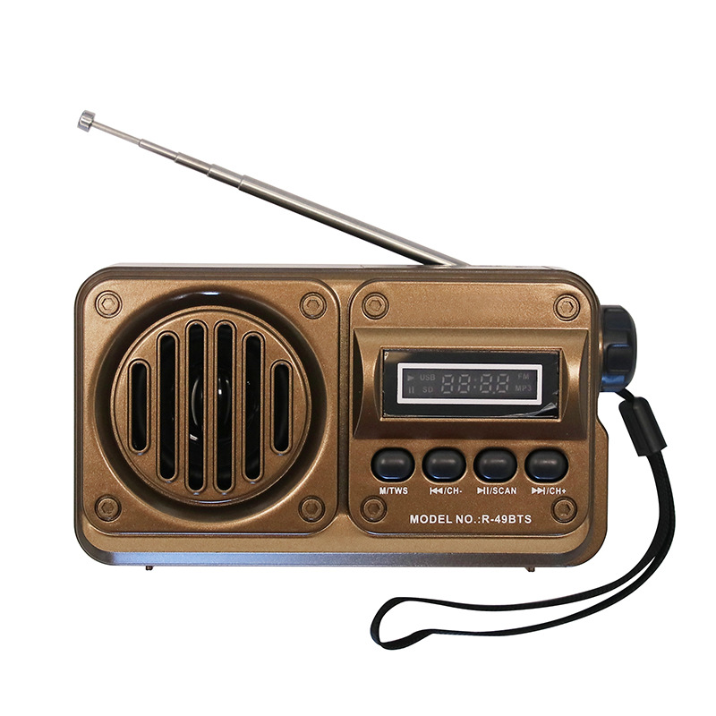 Comercio exterior transfronterizo nuevo tipo de radio solar bajo pesado tarjeta enchufable altavoz Bluetooth de alta calidad de sonido FM búsqueda automática