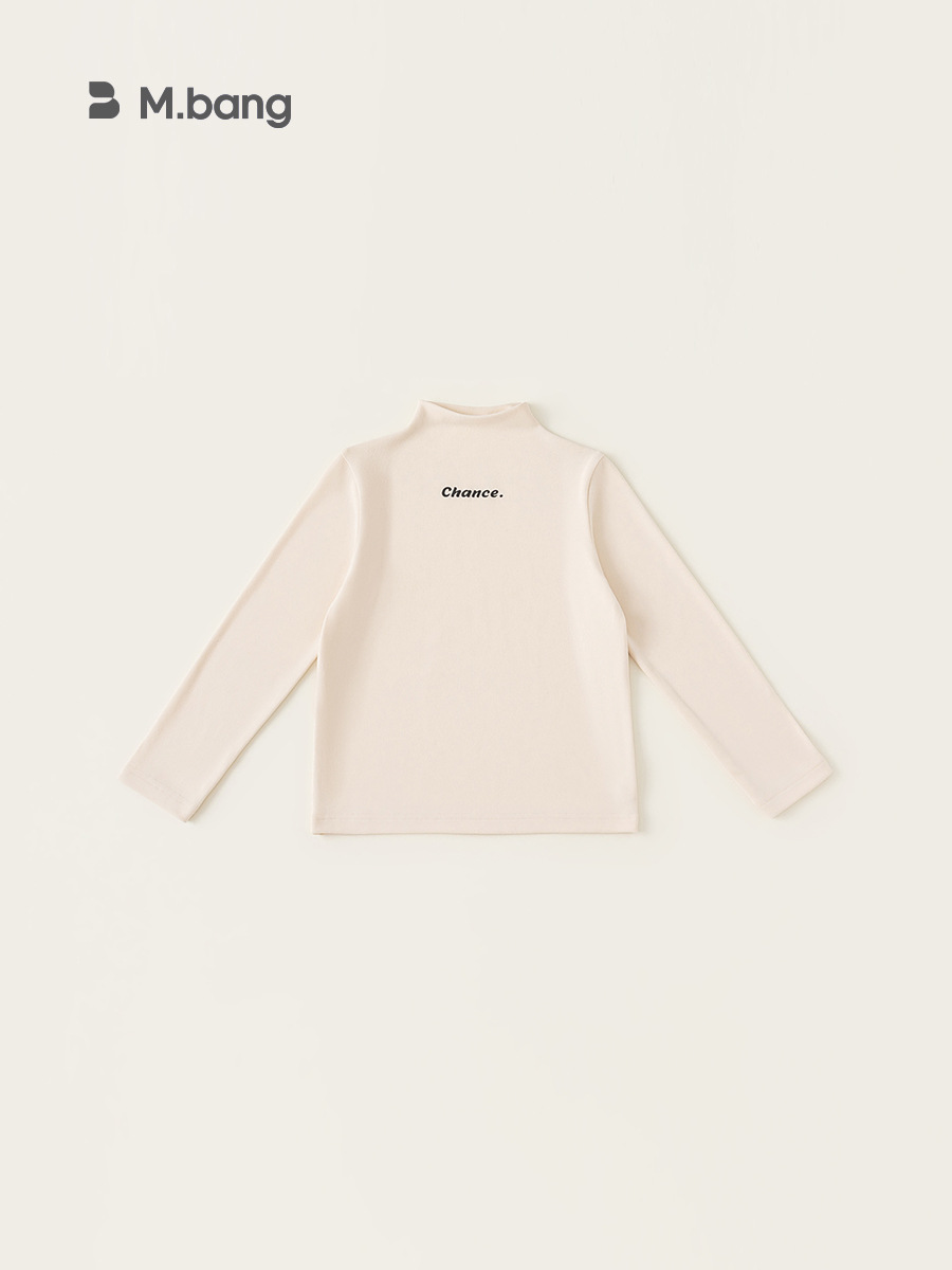 Youbao ropa para niños camisa de fondo de cuello medio alto para niños otoño e invierno nuevo top de manga larga para niñas camiseta interior de niño de color sólido