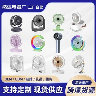 Amazon Cross-border Desk Lamp Fan Large Wind Electric Fan Household Office Small Fan Charging and Insertion Dual-purpose Circulating Fan
