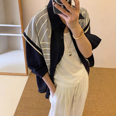 配披肩翻领天丝衬衫女欧洲站2025夏装新款欧货女装时尚洋气上衣潮