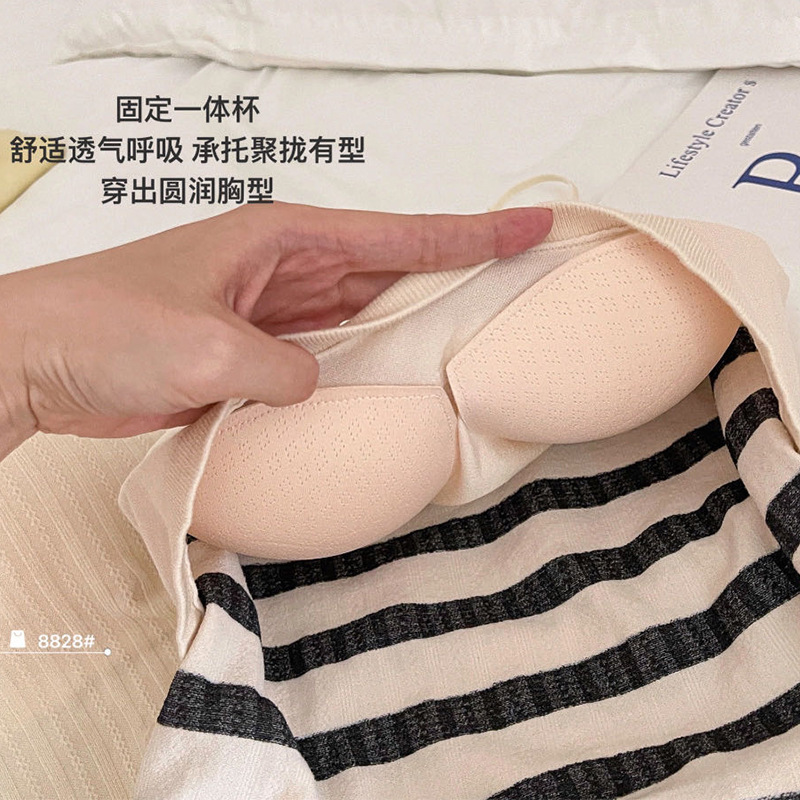 Contraste de color rayado Punto Belleza espalda camisola montaña fija las mujeres interior y exterior desgaste bottoming chaleco Delgado