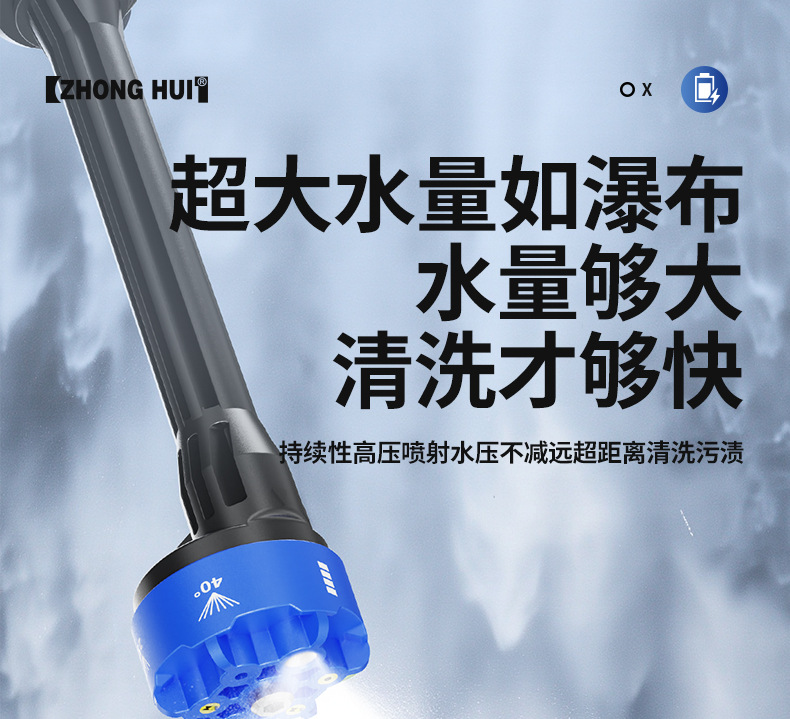 High-Pressure Car Washer, Car Wash Water Gun, Lithium Battery, Household Wireless Cleaning Machine, Car Washing Tool, Powerful Outdoor Car Cleaner