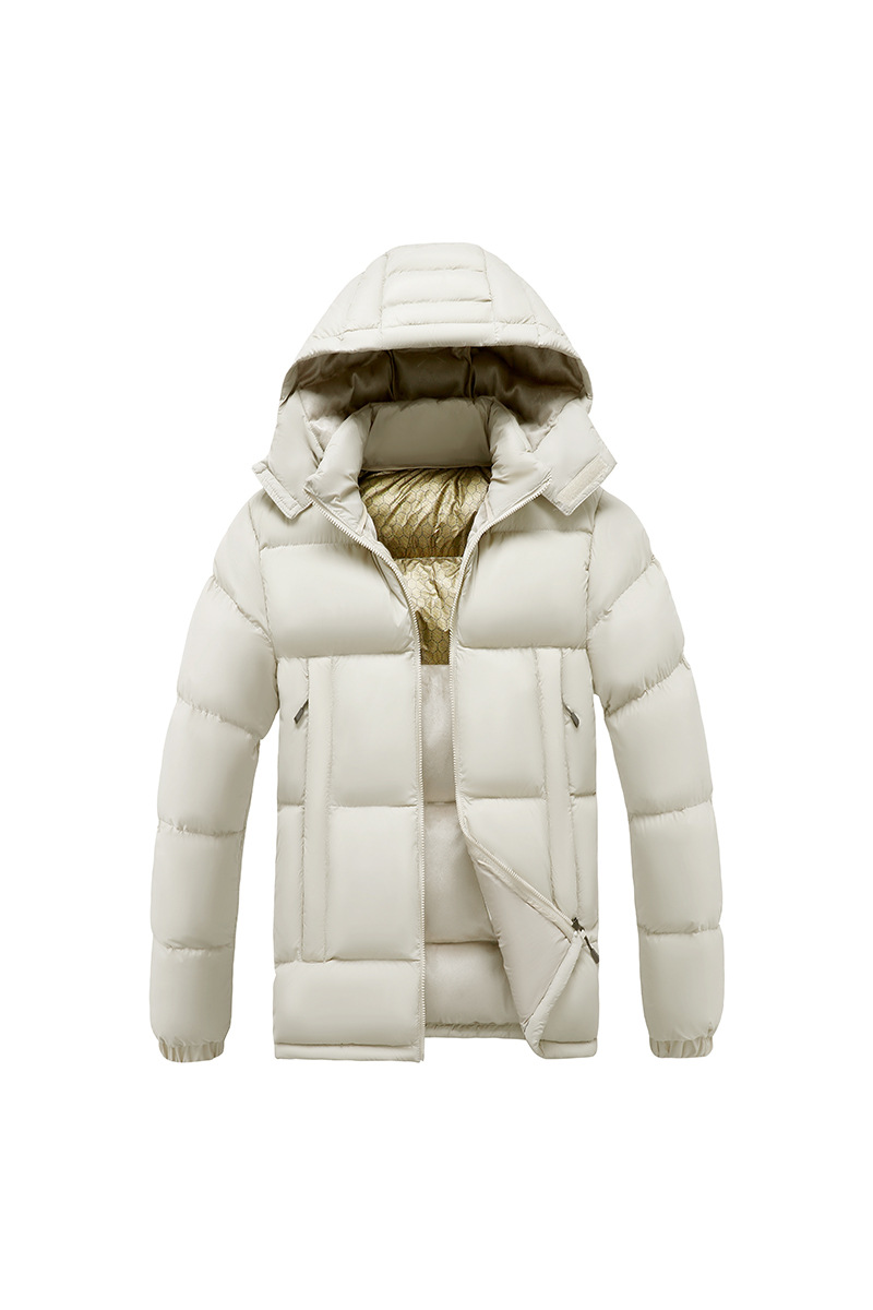 Baumwollgefütterte Herren-Graphen-Jacke in Slim-Fit-Passform mit abnehmbarer Kappe und dicker Kapuze_voghion.com