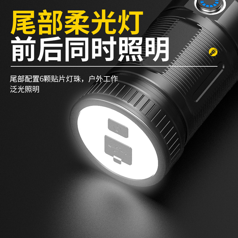 Linterna láser blanca de una pieza linterna de plástico de larga duración reflector linterna de luz fuerte linterna de largo alcance