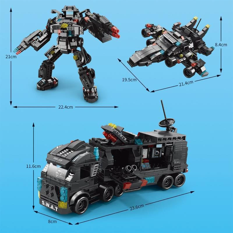 Building Block Set (Lego) Tank & Rescue Vehicles, Small Particles, Multi-Model Kits